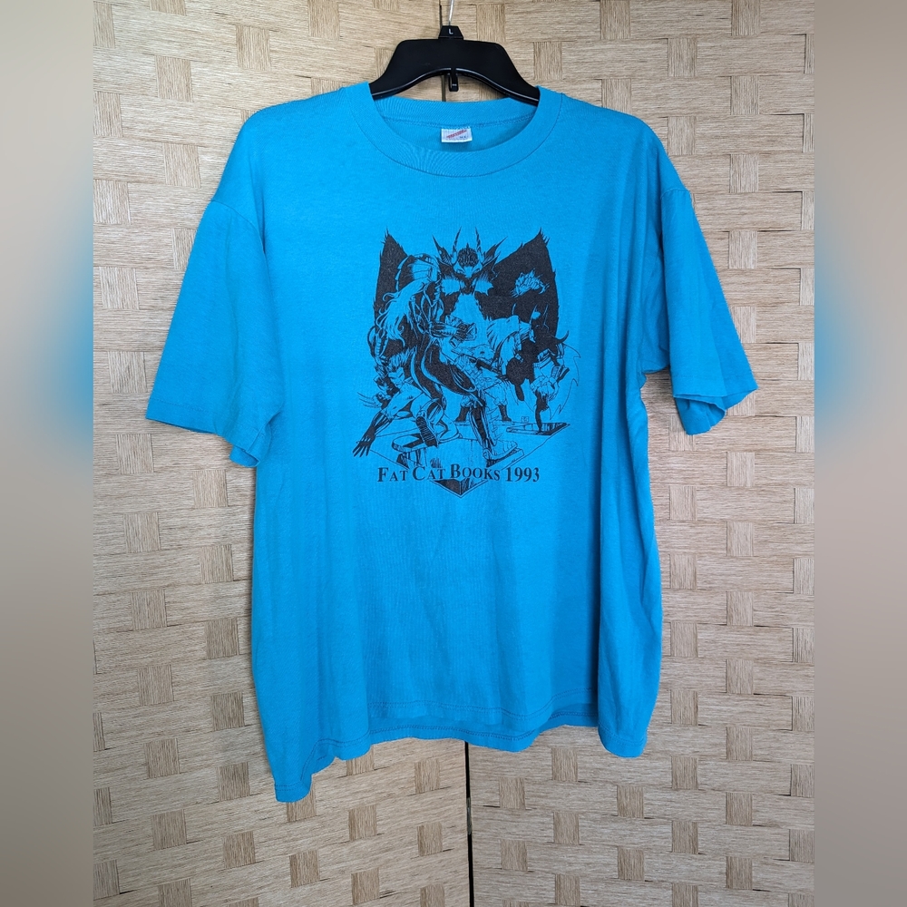 Vintage 1993 Fat Cat Books Marvel Comic Images Wolverine Shirt XL Single Stitch